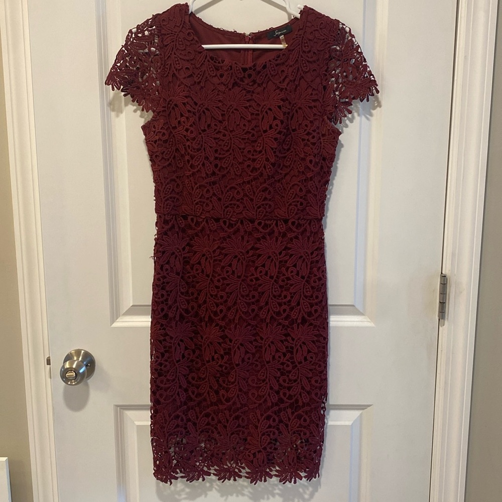 Maroon lace dress